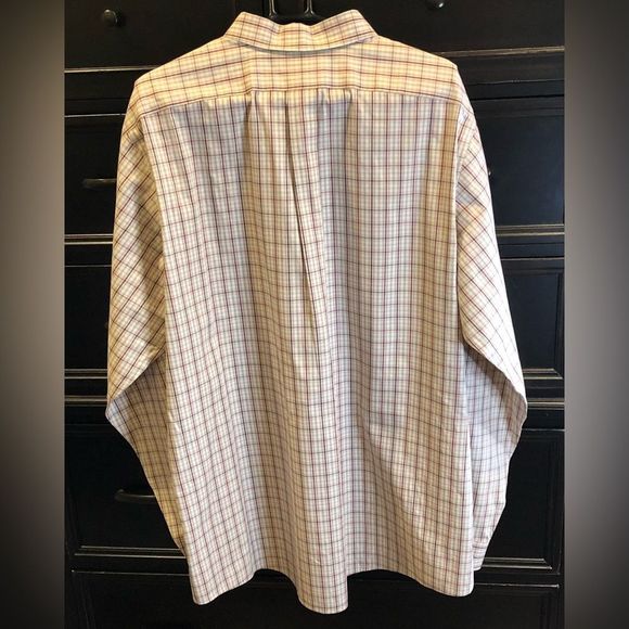 EDDIE BAUER Men’s Tan Maroon Plaid Long Sleeve Button Down Shirt Sz XLT NWOT - Picture 2 of 3